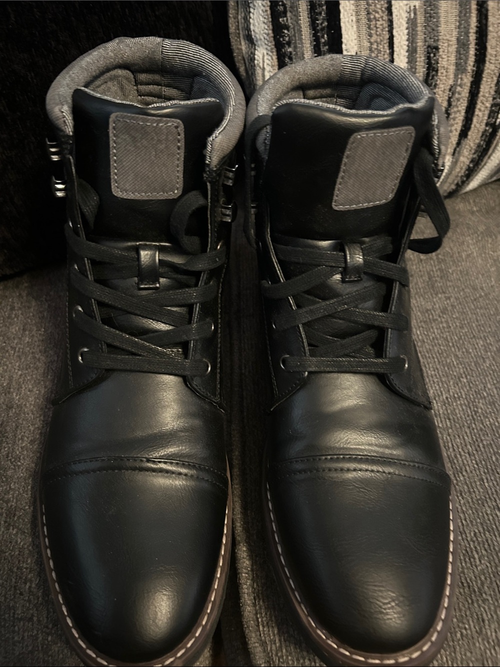 Goodfellow & Co Black Men's Lace-Up Leather Boots - Picture 2 of 6